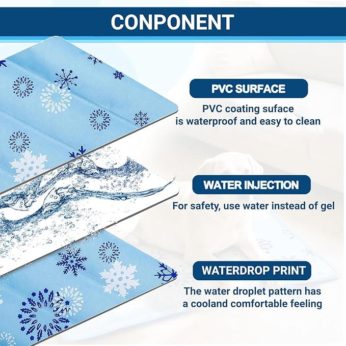 Cooling Mat for Dogs - 2025 Upgraded 23.6"x17.7" Washable Pet Cooling Pad, Non-Slip Kennel Bed for Summer, Portable Ice Mat for Dogs/Cats