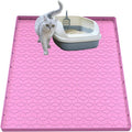 Cat Litter Mat, Silicone Large Cat Mat for Litter Box - 31x22 in, Waterproof & Non-Slip, Durable & Easy Clean, Pink