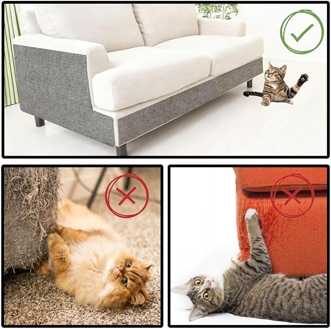 Cat Scratch Furniture Protection, Couch cat Scratch Furniture Protector, DIY Indoor Couch cat Scratch Protector (Light Grey 78.7x15.8Inch)