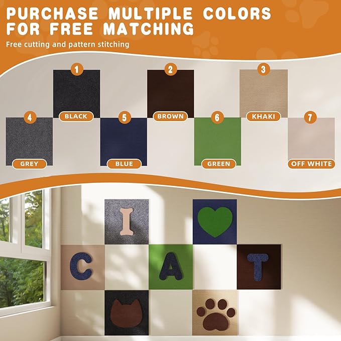 2pack Cat Scratch Couch Furniture and Wall Protector | Adhesive Cat Scratch Pad for Covering Cat Tower, DIY Climbing Cat Scratcher Couch Protector from Cat Claws Scratching (Khaki)