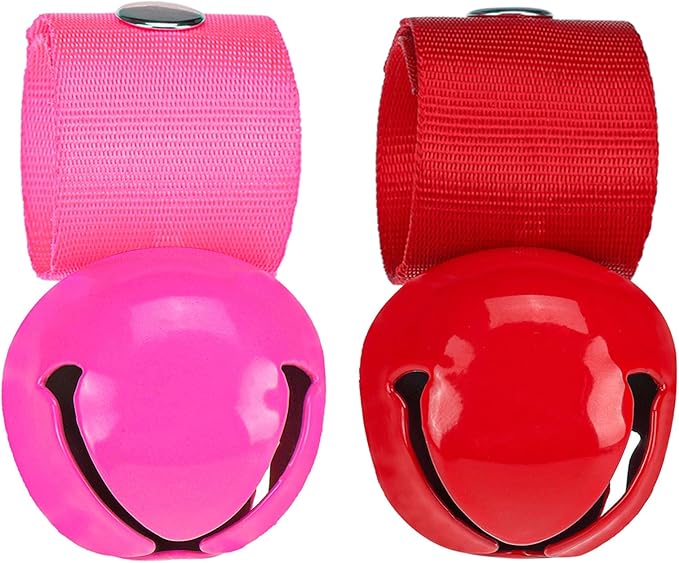 EXPAWLORER Pet Bells for Dog Cat Collar Charm - 2 Pack Cat Collar Accessories Bells Loud, Pet Jingle Ornament Training Pendant Neck Decoration, Tracker for Saving Birds, Pink & Red