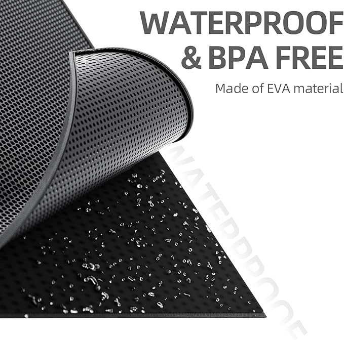 ESTHELLO Cat Litter Mat, Cat Litter Trapping Mat, Honeycomb Double Layer Design, Easy to Clean,Washable (24’ ’ x 15’ ’ Black