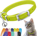 CollarDirect Leather Cat Collar with Removable Bell – Safety Elastic Strap (Breakaway Alternative) – Kitten Collar for Small & Big Boy & Girl Cats