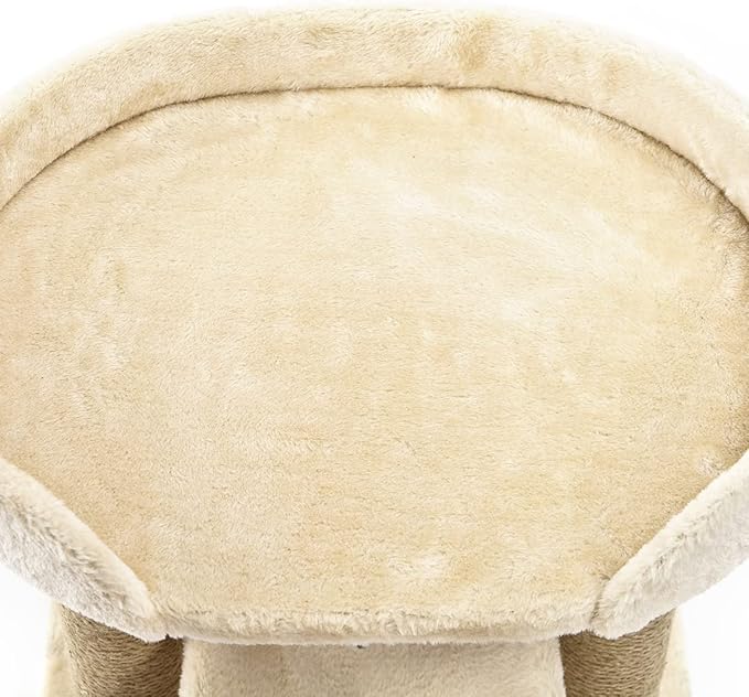 Amazon Basics Multi- Platform Cat Tree with Scratching Post for Indoor Cats up to 25lbs, 18 x 14 x 22 Inches, Beige