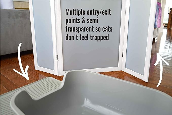PetFusion ModestCat Litter Box Privacy Screen (3' Tall; 4' Wide, White).
