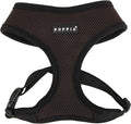 Puppia Soft Dog Harness No Choke Over-The-Head Triple Layered Breathable Mesh Adjustable Chest Belt and Quick-Release Buckle, Brown, Large