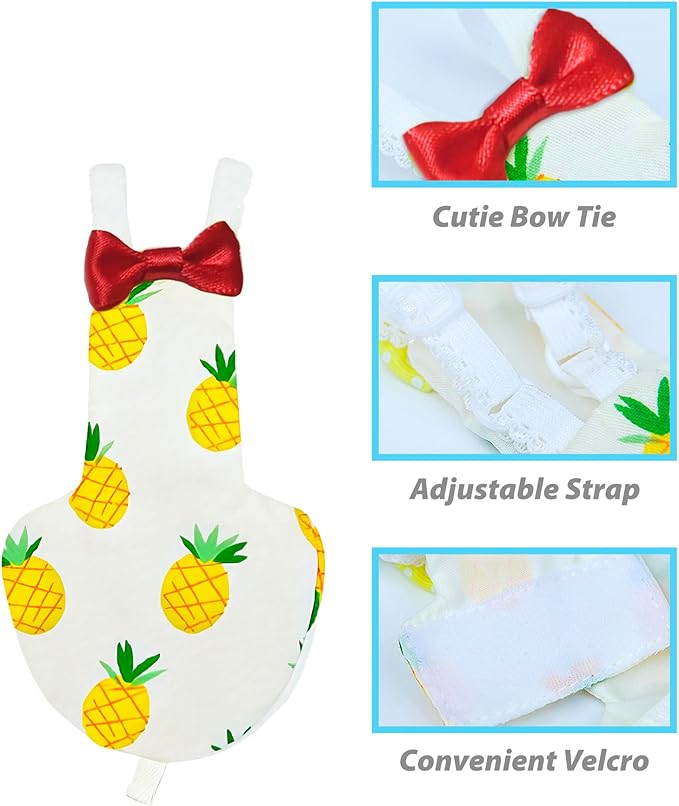 UKJENT Bird Diaper Protective Parrot Nappy - 2 Pack, Reusable Flight Suit with Waterproof Inner Layer, Washable Cute Urine Wet Suit for Parakeet Cockatiel Mini Macaw Budgie Canary(M)