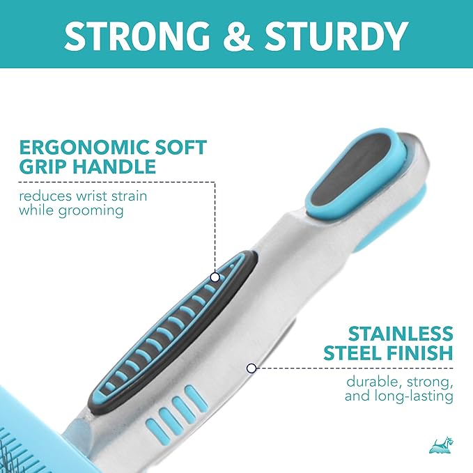 Groomist Ergonomic Pivoting Slicker Brush for Medium Dogs - Self Cleaning and Shedding Control for Loose Hair and Mats