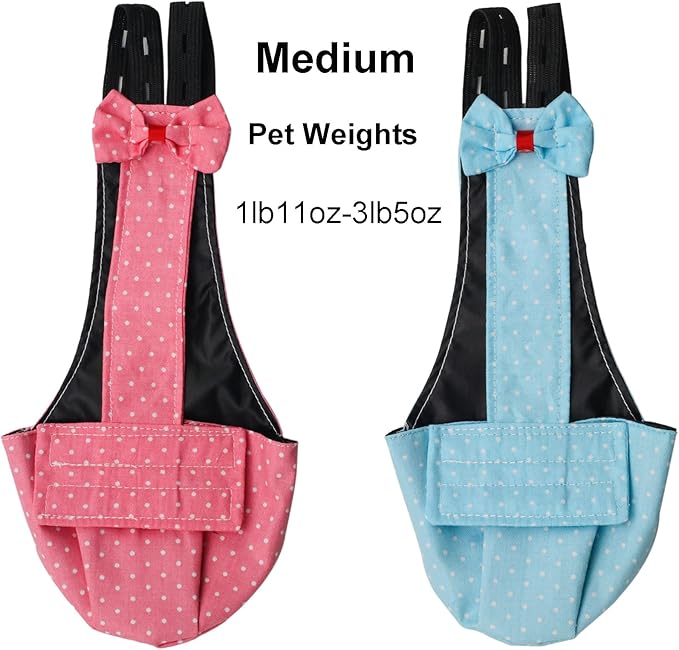 BestParts 2pcs Adjustable Diaper Waterproof Reusable Diapers, Cloth Diaper Wearable Poultry for Farm Pet Goose, Duck, Chicken, Button Adjustable Version (Blue + Pink, M(1.65-3.31pounds), 1, Count)