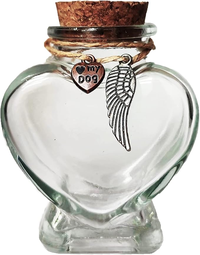memorial bottle for pet hair，Pet fur memorial fur keepsake，dog cat keepsake fur, pet memorial urn (dog)