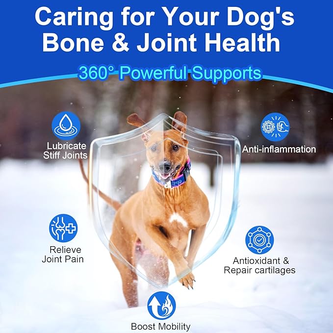 Advanced Dog Hip Joint Health Supplement Chews, Glucosamine for Dogs + Chondroitin, MSM, Turmeric & Green Lipped Mussel, Support Mobility, Pain Relief for Senior All Breeds Soft Chewable Treats