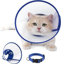 Cat Cone Recovery Collar, Adjustable Elizabethan Collar for Cats to Stop Licking After Surgery, Soft Comfortable Pet Cone for Neck Girth 7.5''-9.0''