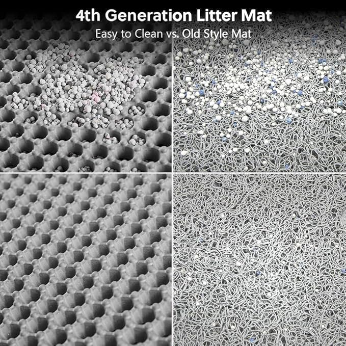 WePet Cat Litter Mat, Kitty Litter Trapping Mat, Honeycomb Double Layer Mats, No Phthalate, Urine Waterproof, Easy Clean, Scatter Control, Catcher Litter Tray Box Rug Carpet
