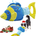 Tug of War Dog Toy, Squeaky Dog Toys, Interactive Fish Puppy Toys with Crinkle Paper to Keep Them Busy