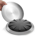 WROSWT 304 Stainless Steel Cat Plates for Wet food, 6.7" Shallow/Wide Whisker Friendly Cats Food Bowls, Non-Slip Silicone Base,Easy to Clean Indoor Cat Feeding Dishes, 2 Pack
