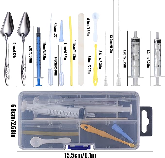14 pcs Baby Bird Feeding Syringe Set, Small Bird Feeding Hand Feeding Tubes Kit, Parrot Feeder Food Feeding & Watering Supplies for Baby Birds Small Pet