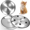 Stainless Steel Cat Dishes, 6.7" Wide Whisker Friendly Dishes, Shallow Metal Cats Food Bowls with Non-Slip Pads for Adult Cat and Multiple Kittens Reducing Whisker Fatigue 6Pcs