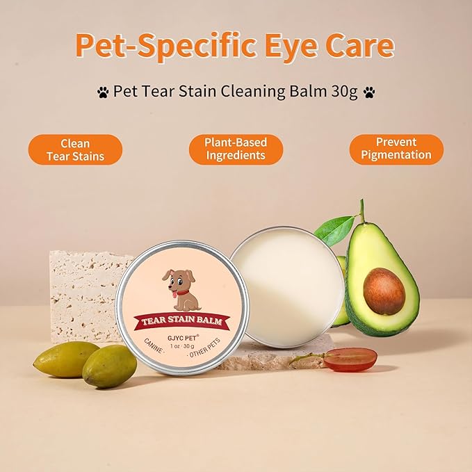 Tear Stain Remover for Dogs 1oz - Dog Tear Stain Remover for White Dogs, Pet Eye Cleaner, Dog Eye Care for Tear Stains, Dog Eye Booger Remover, Cat Tear Stain Remover, Eye Stain Remover for White Fur