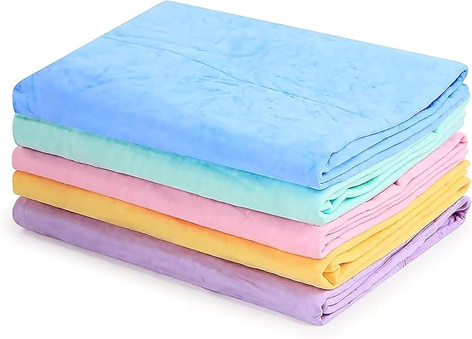 GabeFish Super Absorbent Shammy Dog Towels Quick Dry Eco-Friendly Soft Multifunctional Pets Cats Towel Packs Large 5PC