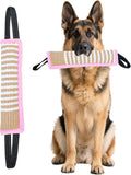 Clysoru Squeaky Tug Toy for Dogs Jute with 2 Strong Handles Lasting Training Equipment Puppy to Large Dog Interactive Toys of War Pull Indestructible Rope Pet Crinkle Teething (Light Pink)
