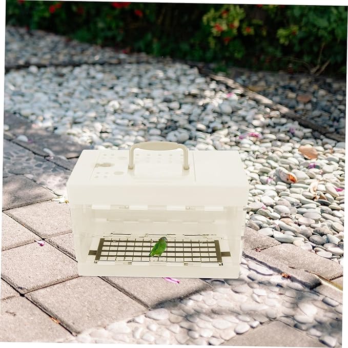Garneck Portable Bird Carrier Travel Cage for Small Pets Compact Parrot Cage with Handle for Hiking Camping and Traveling for Parakeets Cockatiels and Conures