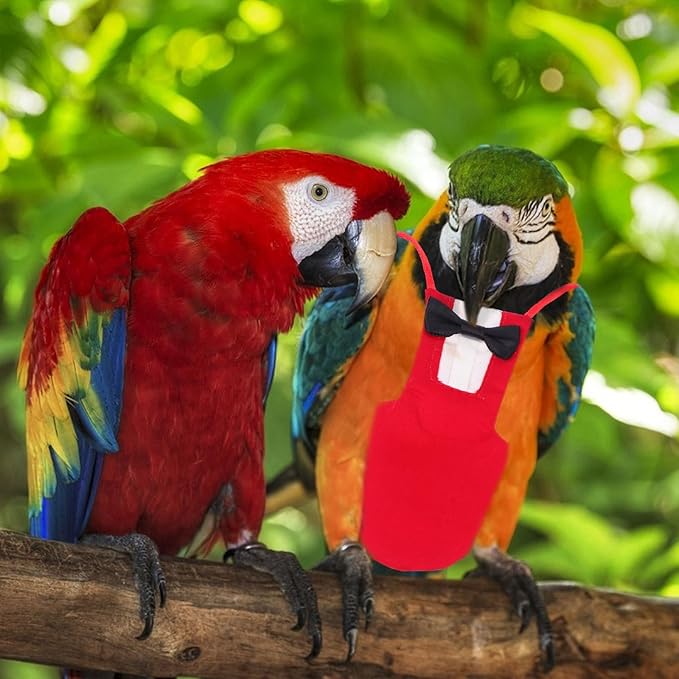 Milisten Parrot Diaper Clothing Breathable Bird Diaper Crimson Size M Flight Suit Pet Bird Supplies Creative Urine Protector for Small to Medium Parrots
