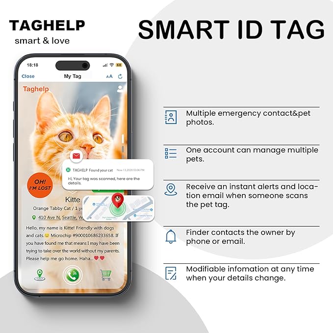 The Ultimate QR Code Pet ID Collar 4-Pack | Breakaway Adjustable Cat Collars with Secure Online Profile | Never Lose Your Cat with Cute Moon & Stars Design (Star & Moons - 4 Pack)