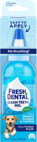 Fresh Dental Dog Toothpaste for Teeth Cleaning, Dog Breath Freshener, Easy Plaque & Tartar Remover Gel, No Toothbrush Needed, Effortless Dental Care, Minty Flavored Toothpaste, Made in USA, 4oz.