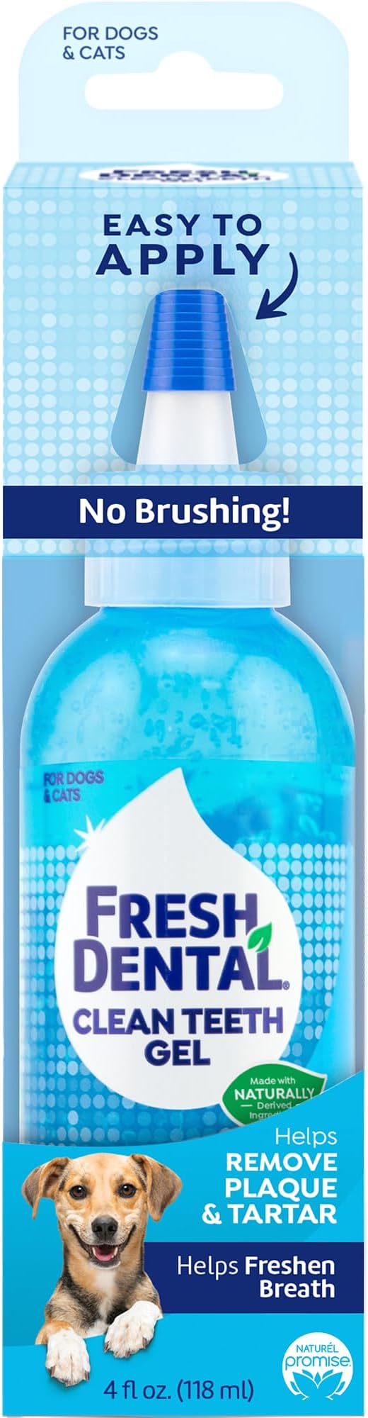 Fresh Dental Dog Toothpaste for Teeth Cleaning, Dog Breath Freshener, Easy Plaque & Tartar Remover Gel, No Toothbrush Needed, Effortless Dental Care, Minty Flavored Toothpaste, Made in USA, 4oz.