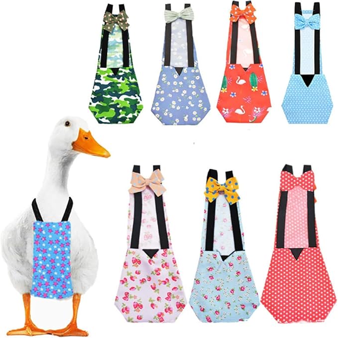 QBLEEV Duck Diapers for Pet Ducks & Chickens, Reusable Chicken Diaper for Indoor Poultry, Waterproof Breathable Baby Duckling Diaper with Elastic Straps, for Ducks Chicks Hens Roosters