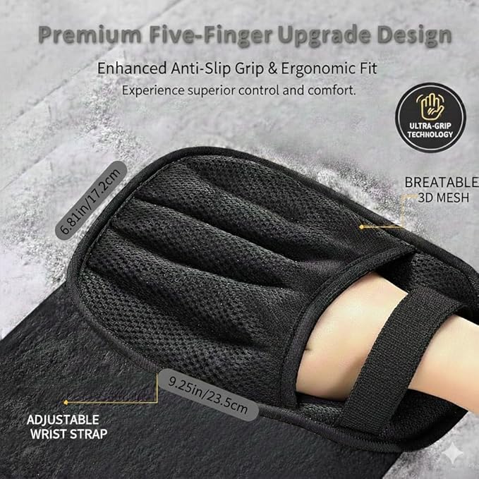 Electrostatic Pet Hair Remover Glove | Reusable & Washable Magic Brush Pet Hair Remover Glove Mitt for Dogs & Cats, Quick Wiping Fur Magic Oet Hair Remover for Clothing, Couch, Bed, Carpet, Car Seat