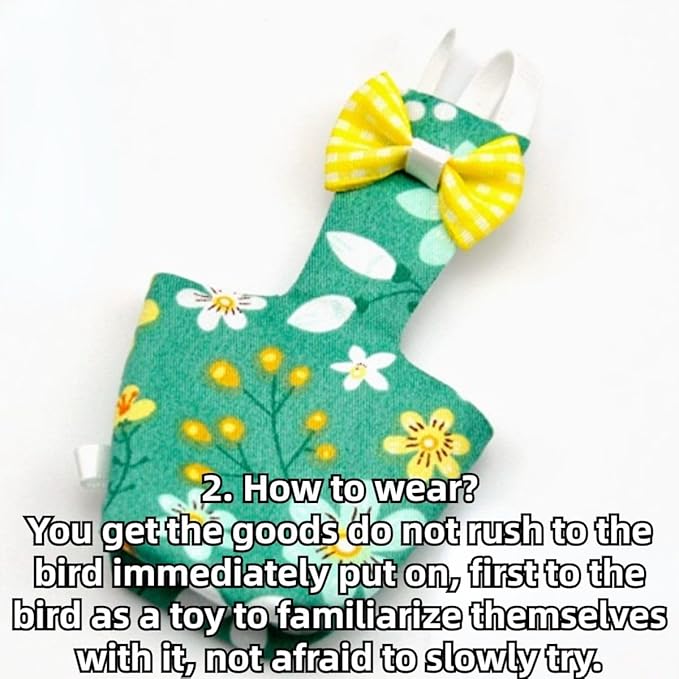 3PCS Bird Diaper with Adjustable Shoulder Strap Washable Parrot Diapers Reusable Bird Flight Suit Nappies Protective Breathable Nappy Clothes for Parakeet Macaw Conure (S)