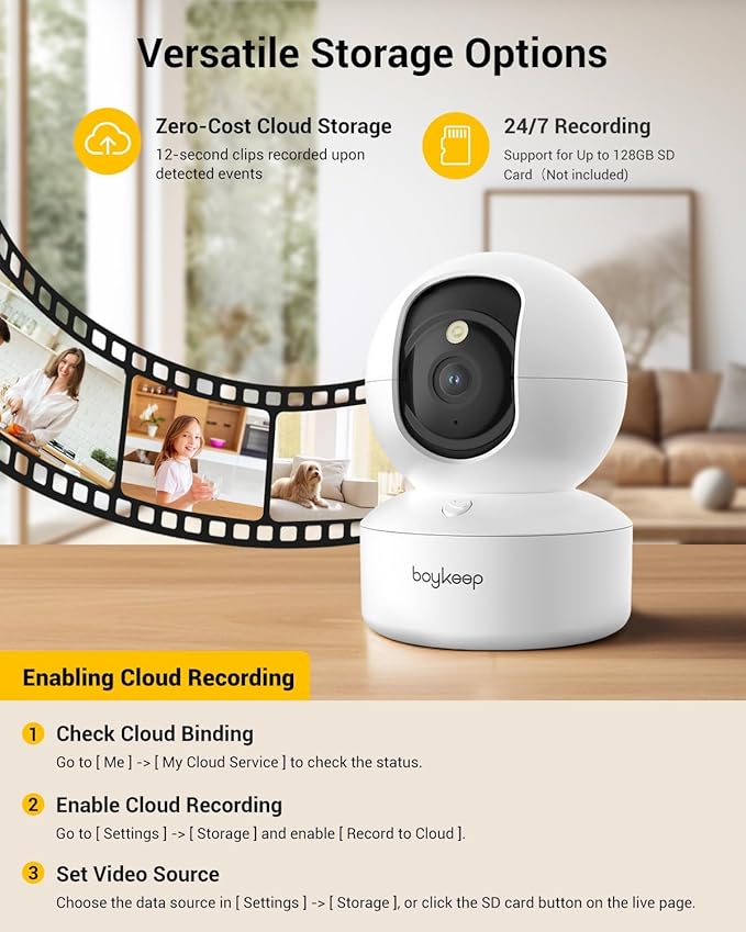 BoyKeep 2K Indoor Security Camera 5G/2.4GHz Wi-Fi Cameras for Baby/Elder/Dog/Pet Camera with Phone app, 2-Way Audio Baby Monitor Camera, Night Vision, Cloud & SD Card Storage