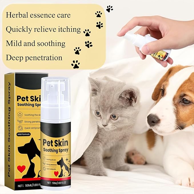 2Pcs Pet Skin Treatment Spray for Dogs & Cats, Reduces Scratching, Cat Itchy Skin Treatment