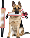 Clysoru Squeaky Tug Toy for Dogs Jute with 2 Strong Handles Lasting Training Equipment Puppy to Large Dog Interactive Toys of War Pull Indestructible Rope Pet Crinkle Teething (Flower)