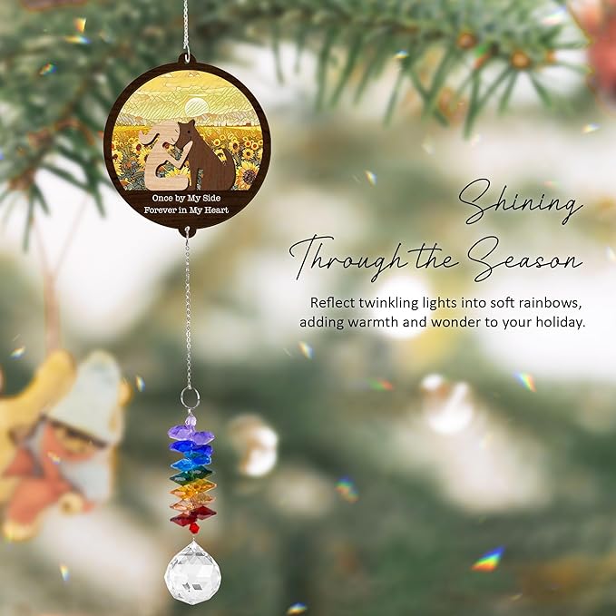 2 Layered Ornament Suncatcher - Pet Memorial Suncatcher - Crystal Unique Hanging Ornament - Sympathy Thoughtful Keepsake - Mother's Day Christmas Birthday Gift for Dogs Lover Dog Mom