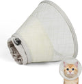 Supet Soft Cat Cone Collar to Stop Licking, Breathable Mesh Cone with Waterproof Liner Recovery Collar, for Kitten, Comfortable Elizabethan Alternative for Spay Neuter Grooming (M)