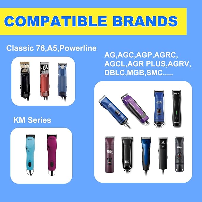 Docal 5FC Silver Detachable Clipper Ceramic Blades, Dog Grooming Clipper Replacement Blades Compatible with Dog Clippers, KM Series Clippers, Size-5FC, 1/4-Inch Cut Length (6.3mm)