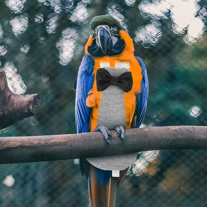 balacoo Washable Bird Diapers for Parrots 4Pcs Reusable Lightweight Flight Suit Liners Breathable Skin-Friendly Bird Costume for Macaw Parakeet Cockatoo