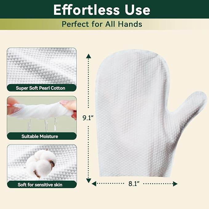 ECO PET Glove Wipes for Dogs & Cats, Hypoallergenic Unscented Cleaning & Deodorizing Bath Wipes, Coconut Oil Nourishing Fur Pet Grooming Gloves, 20pcs
