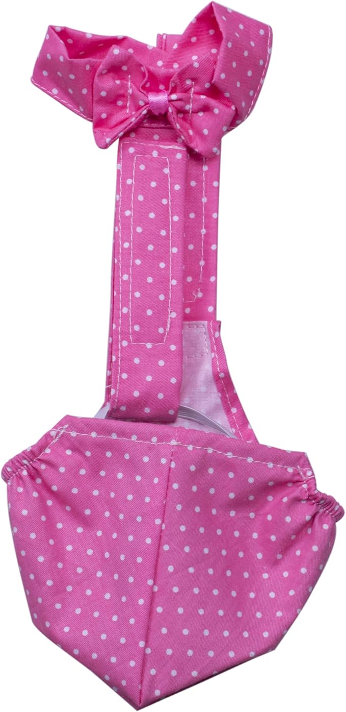 BestParts Adjustable Diaper Waterproof Reusable Diapers, Cloth Diaper Wearable Poultry for Farm Pet Goose, Pet Duck,Pet Chicken, Adhesive Version (Pink Dots, S(0.55-2.2pounds), 1, Count)