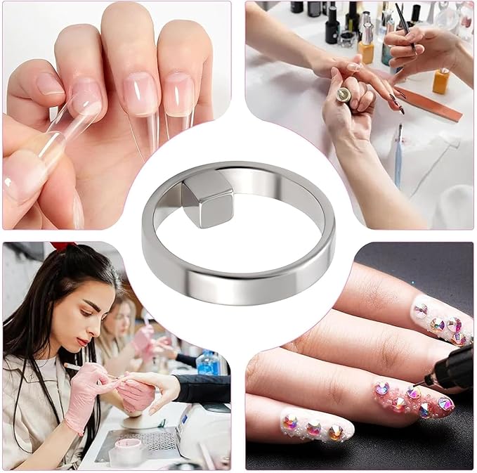 Ring Magnet for Nails, New Ring-Shaped Cat Eye Magnet for Nails, Cat Eye Nail Art Magnet Tool, Portable Hollow Circular Cat Eye for Home DIY (Cat Eye Magnet Set)