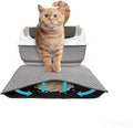 Cat Litter Mat 24x18 Inches, Honeycomb Double Layer Traps Litter & Waterproof Leatherette Bottom Prevents Urine Leaks, Durable & Easy Clean Pet Floor Protector for Cat Litter Box Area（Grey）