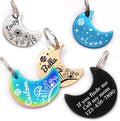 Personalized Dog Tags and Cat Tags, Stainless Steel Pet ID Tags, Collar Charm Engraved on Both Sides, up to 4 Lines of Custom Text, Various Patterns and Colors Options (Moon)
