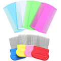 Maitys 8 Pieces Flea Lice Combs Double Sided Lice Cats Dogs and Nit Removal Hair Grooming Plastic and Metal Comb, Head Hair Comb for Pets and Humans(4 x 2 Inches, 2.24 x 2.24 Inches,Novel)