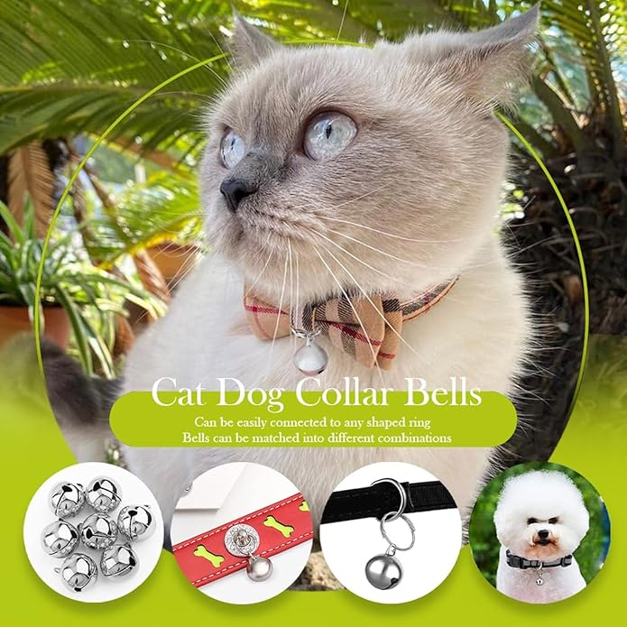 SKYPIA Round Dog Bells Dog Charm Bells Pet Pendant, 3 PCS Anti-Lost Training Bells for Collars, Suitable for Pet Pendant Accessories,1/2-Inch, Random