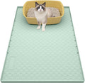 34"x22" Litter Mats Extra Large Easy Clean, Cat Litter Mat Large, Silicone Dog or Cats Feeding mat Waterproof, Cat Litter Mats for Indoor Cats, Green