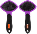 Hartz Groomer's Best Small Slicker Brush for Cats and Small Dogs, Black/Violet, 1 Count (Pack of 2)