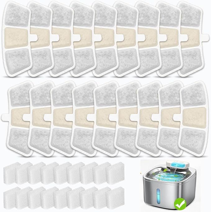 12 Pack PW04 3.5L Wireless Pet Fountain Filters for Hard Water, Reduces Limescale & Bad Taste, Compatible with Oneisall Cat Water Fountain Dispenser, Long Lasting Replacement Filter