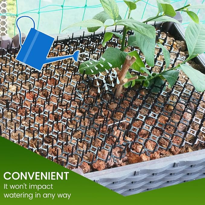 Ley's 16 Pack Scat Mat for Cats, 16 X 13 Inch Cat Deterrent with Spikes Outdoor & Indoor, Anti Cat Mat for Yard, Garden Fence Animal Barrier